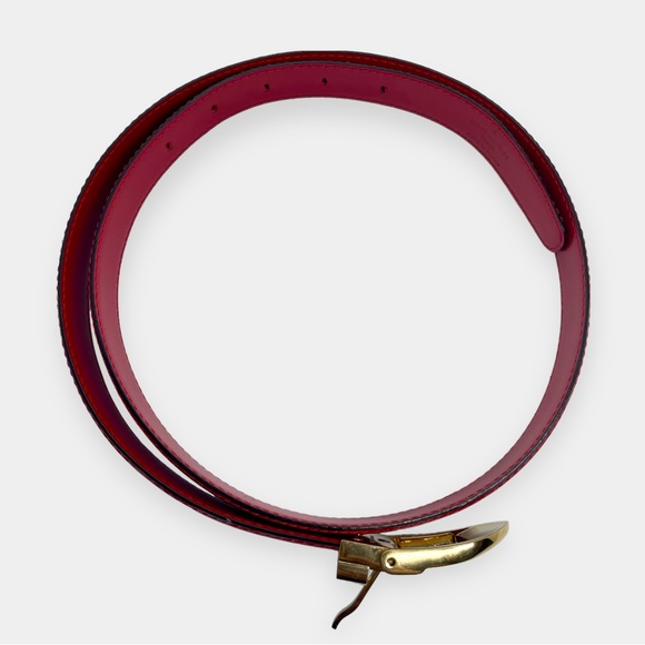 Authentic Louis Vuitton Epi Leather Ceinture 85 Gold Buckle Belt - Picture 7 of 9